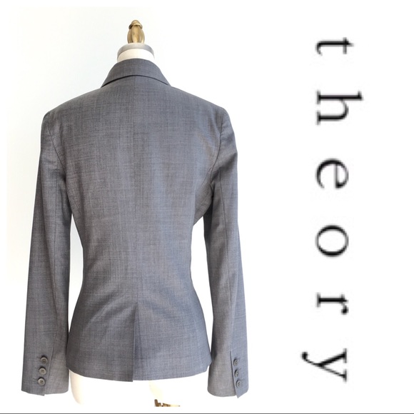 Theory Stretch Wool Gray Blazer - Picture 3 of 6